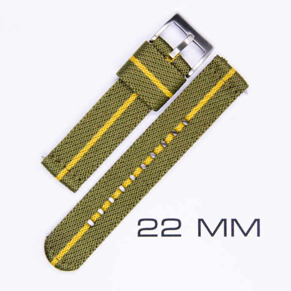 Watch strap Green/Yellow 22mm
