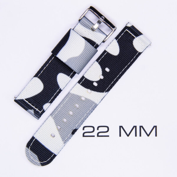 Camo strap Grey/Black/White 22mm