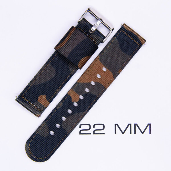 Camo strap Brown/Dark green/Dark grey 22mm