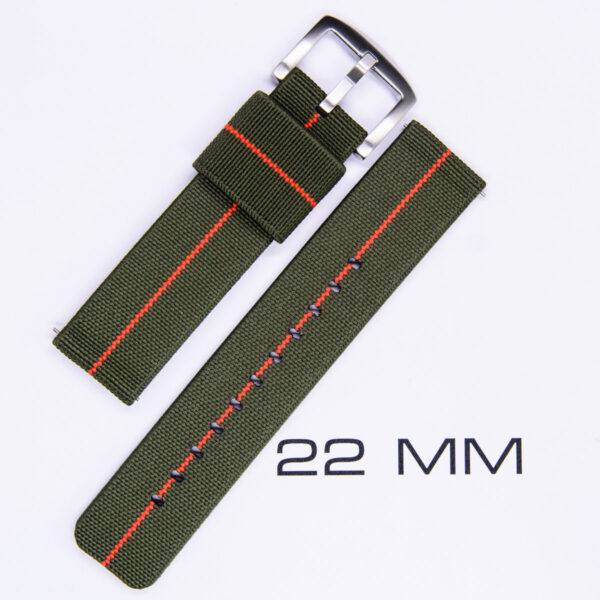 Watch strap Green/Red 22mm