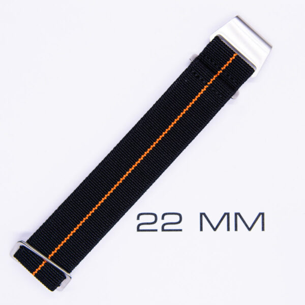 Paranato strap black/orange (thin) 22mm