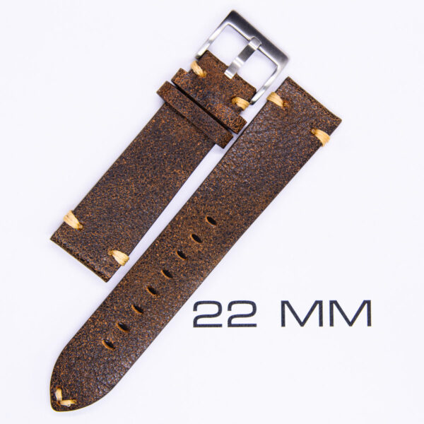 Retro Leather Strap Brown 22mm