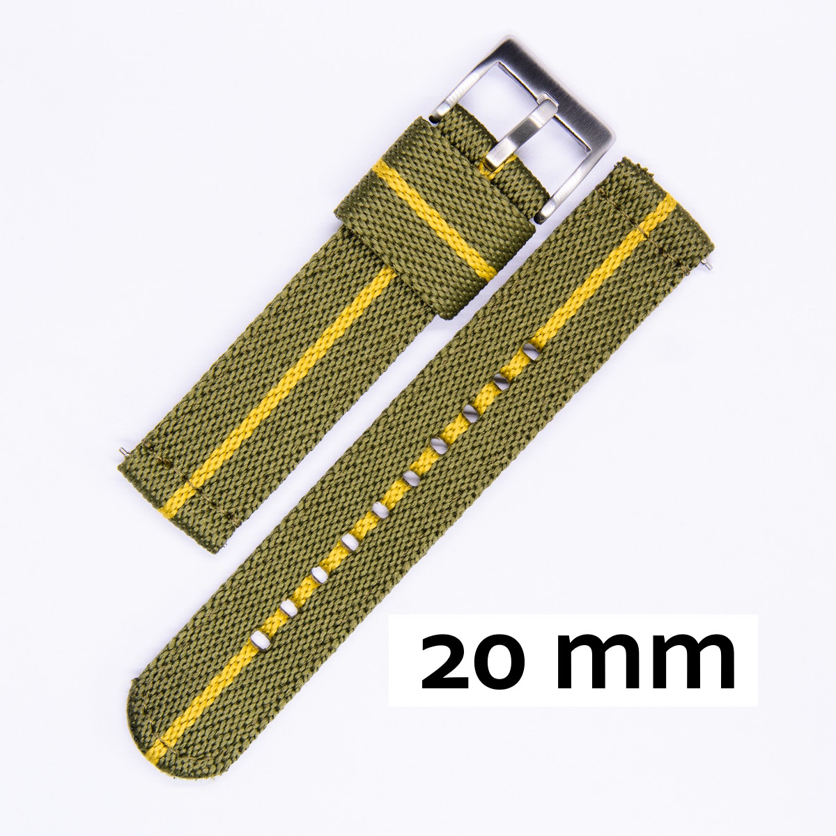 Watch strap Green/Yellow 20mm