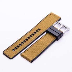 FKM/sailcloth Strap Brown/black 22mm