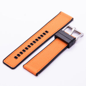 FKM/sailcloth Strap Orange/black 22mm