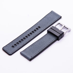 FKM/sailcloth Strap Army Grey/black 22mm